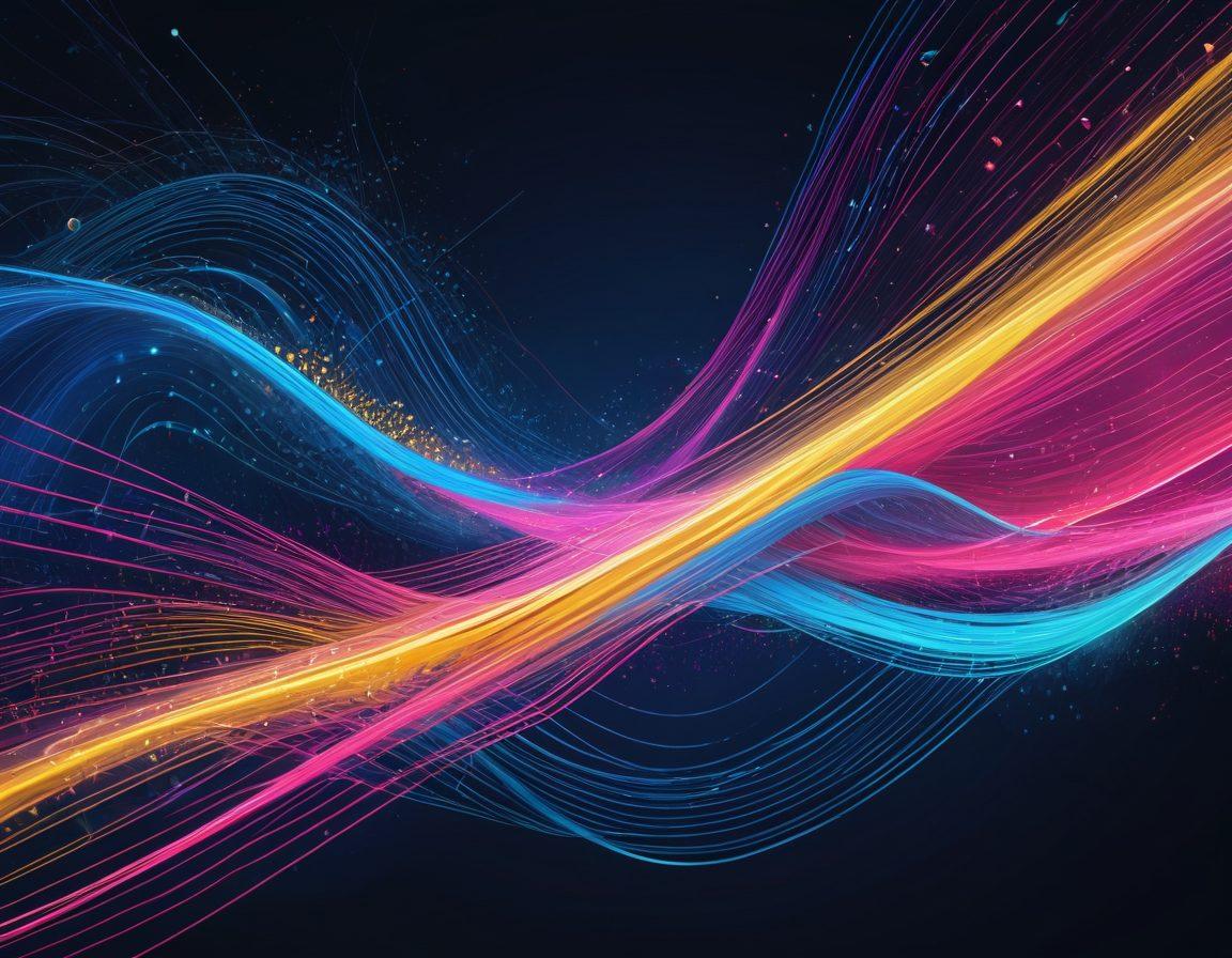 An abstract representation of diverse voices merging into a digital network, symbolizing empowerment through online publishing. Include vibrant colors to depict energy and creativity, with flowing lines connecting various content platforms. In the background, a stylized depiction of the 8xy network logo subtly integrated. The overall vibe should be dynamic and inspiring. super-realistic. vibrant colors. digital art.